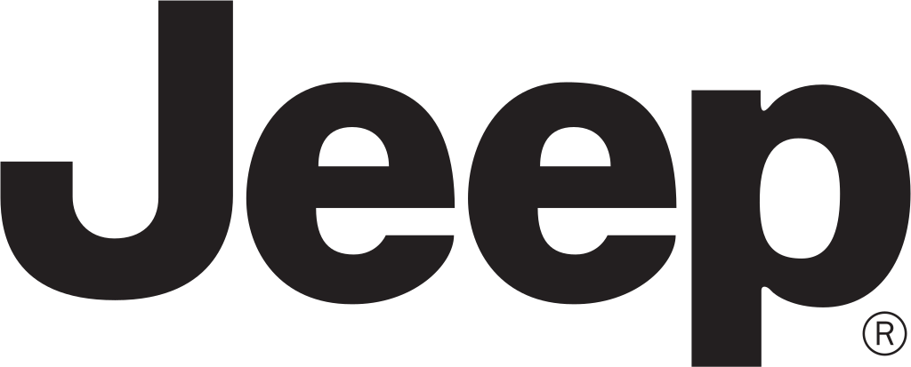 Jeep logo in bold, black font, representing the automotive brand known for its off-road vehicles and rugged lifestyle.